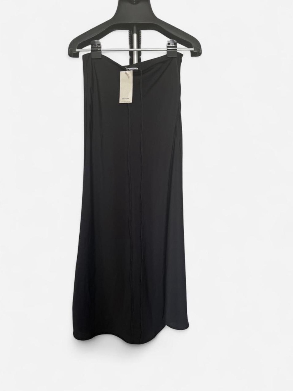 Reserved Black Flowing Maxi Skirt - Minimalist Straight Cut